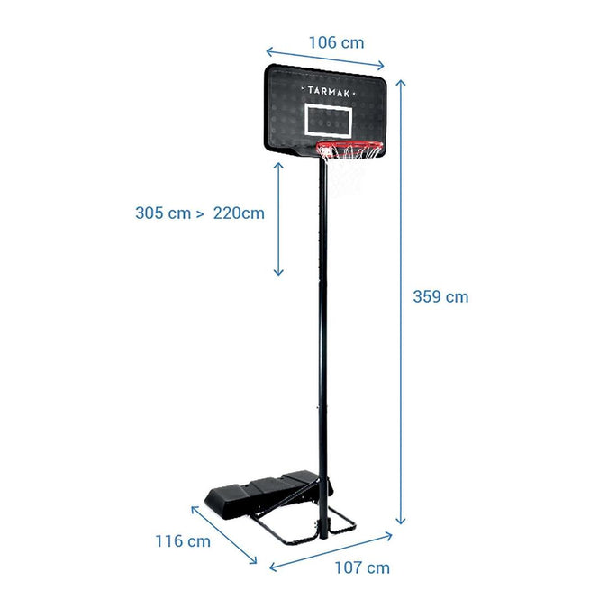 





Panier de basket sur pied réglable de 2,20m à 3,05m - B100 noir, photo 1 of 10