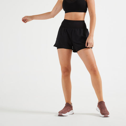 





Short 2 en 1 Fitness Cardio Femme Noir