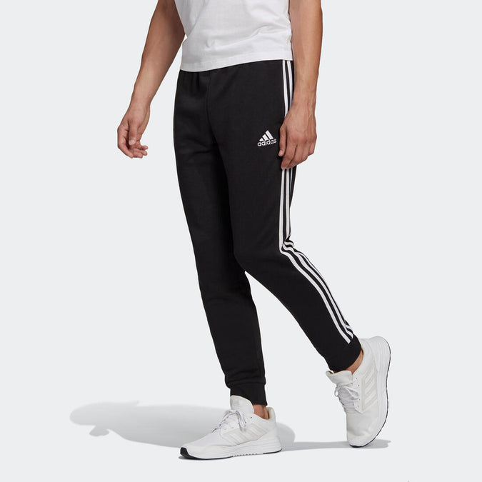 





Pantalon jogging fitness homme coton majoritaire coupe droite - 3 Stripes noir, photo 1 of 6