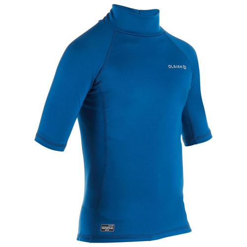 





tee shirt anti UV surf top thermique polaire manches courtes enfant bleu