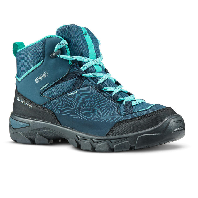 





Chaussures imperméables de randonnée - MH120 MID turquoises - enfant 35 AU 38, photo 1 of 6