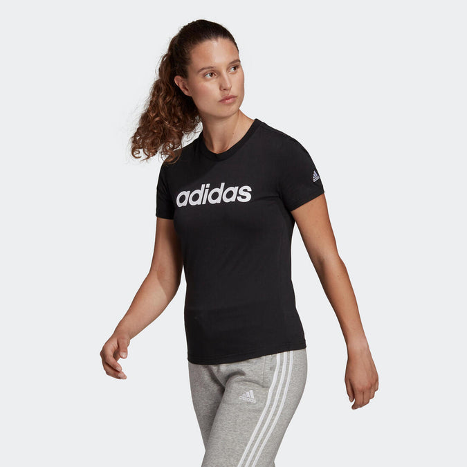 





T-shirt fitness Adidas Linear manches courtes 100% coton col rond femme noir, photo 1 of 6