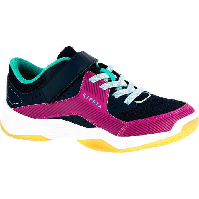 





Chaussures de volley-ball V100 fille avec scratches, bleues et roses, photo 1 of 9