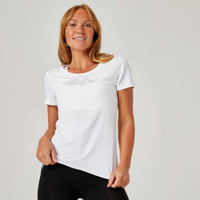 





T-shirt fitness manches courtes col rond coton femme - 500 gris foncé, photo 1 of 4